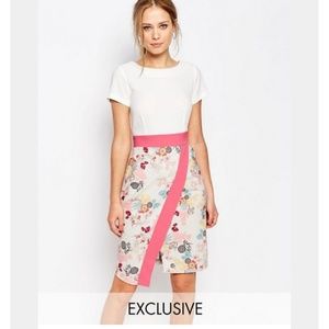 NWT Dress With Wrap Skirt and Contrast